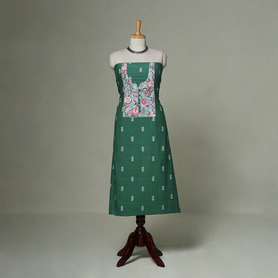 Jacquard weave cotton patchwork unstitched kurta material
