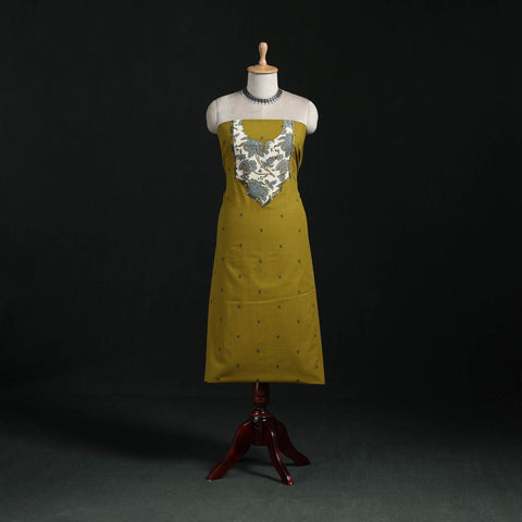 Jacquard weave cotton patchwork unstitched kurta material