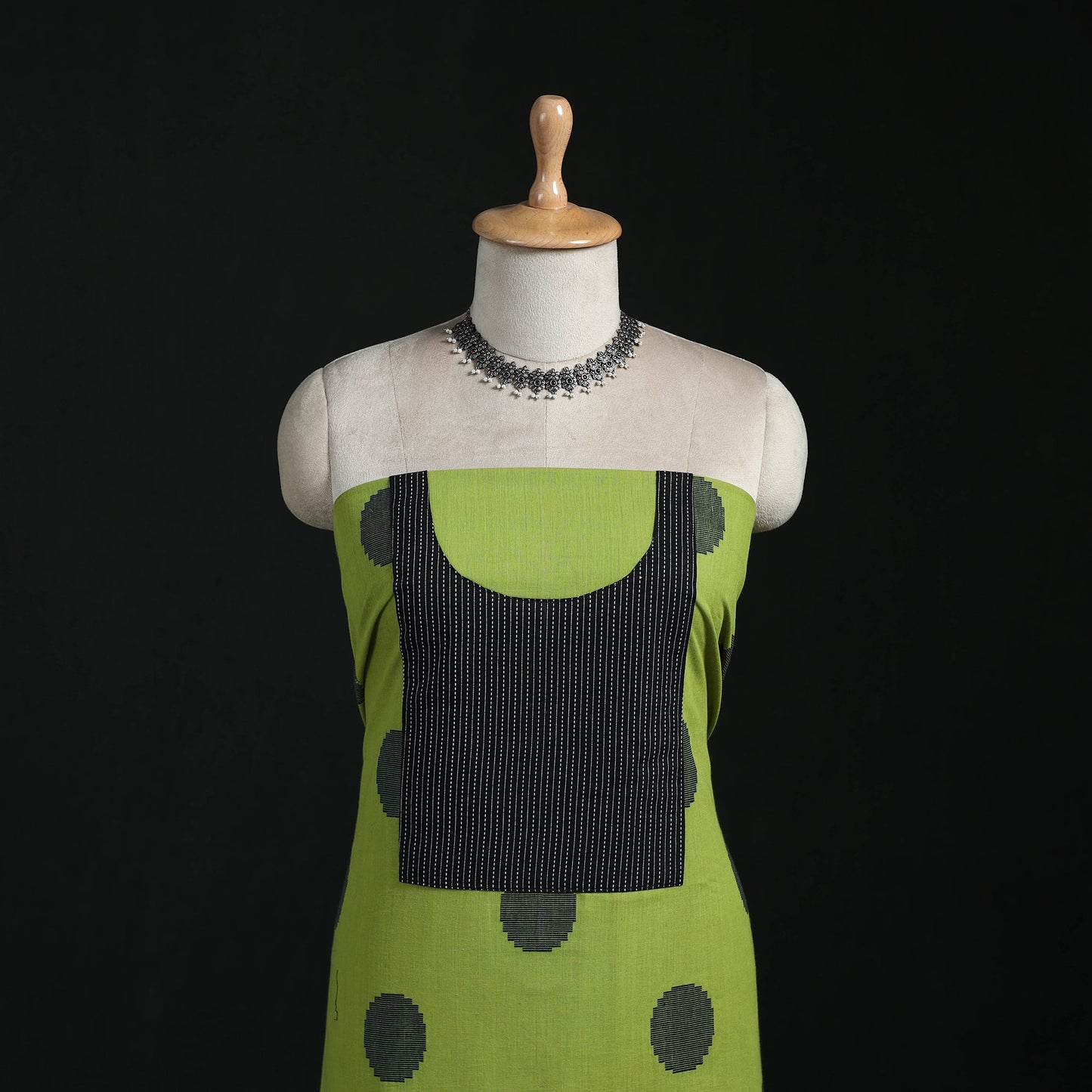 Jacquard weave cotton patchwork unstitched kurta material