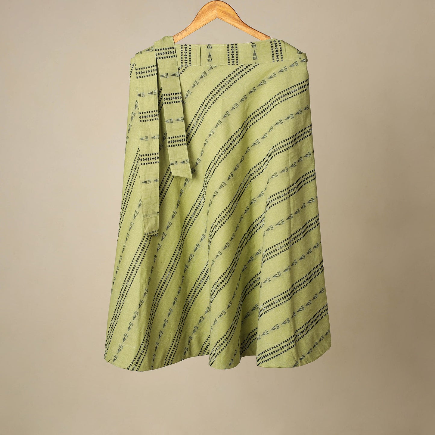 Jacquard weave cotton wrap around skirt 07 - handcrafted