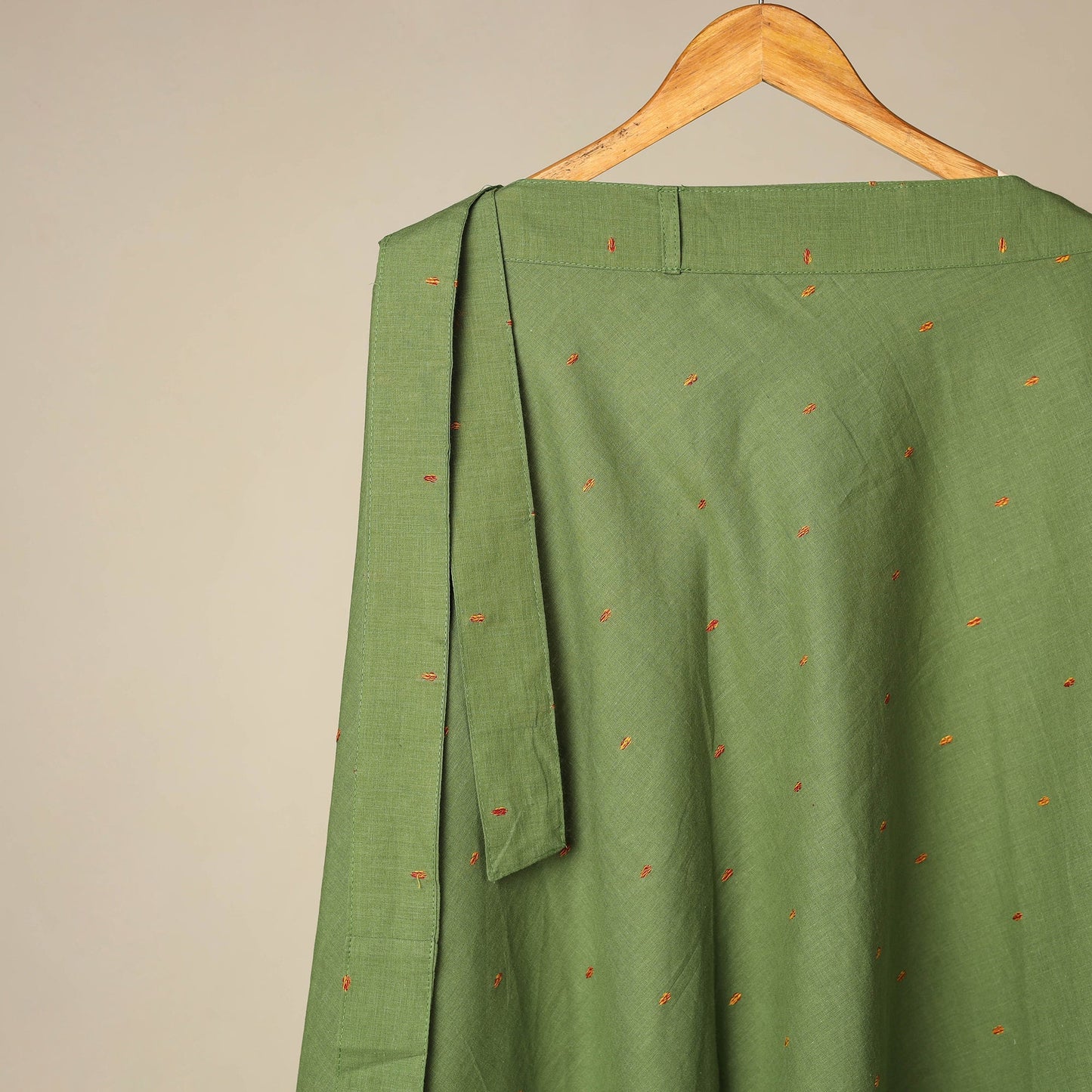 Blue - jacquard weave cotton wrap around skirt 09