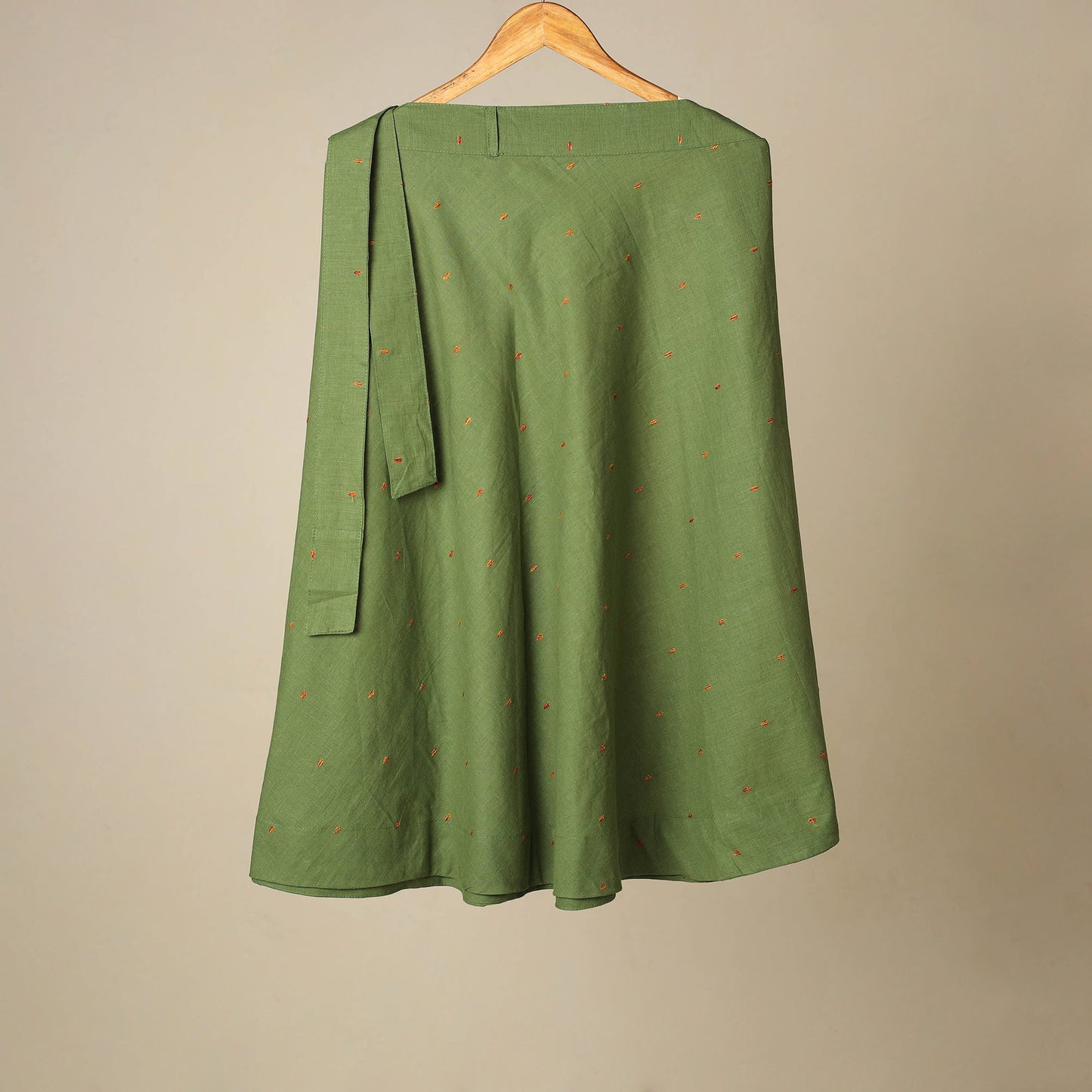 Blue - jacquard weave cotton wrap around skirt 09