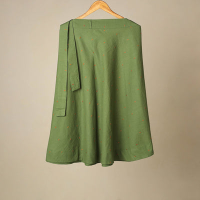 Blue - jacquard weave cotton wrap around skirt 09