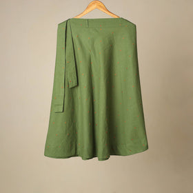 Blue - jacquard weave cotton wrap around skirt 09