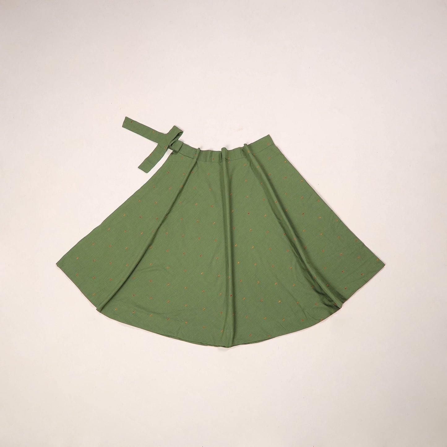 Blue - jacquard weave cotton wrap around skirt 09