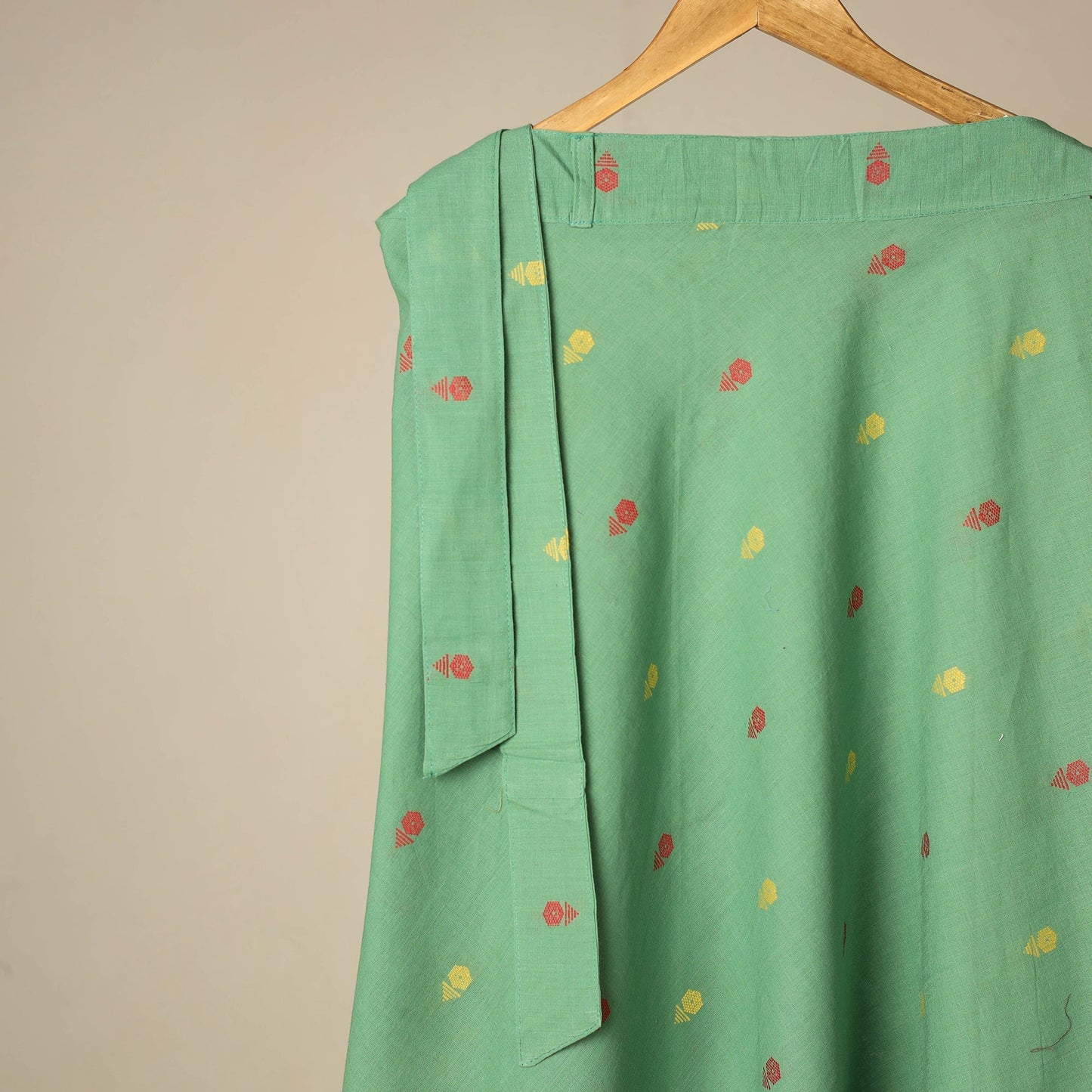 Jacquard weave cotton wrap around skirt 15 - handcrafted