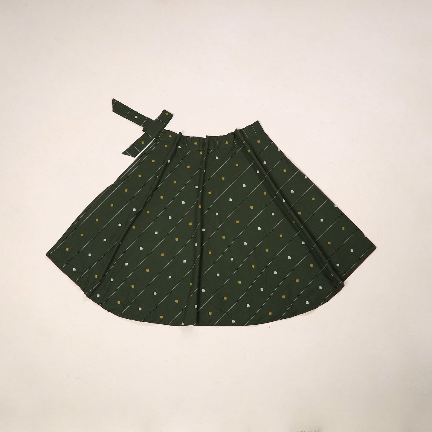 Jacquard weave cotton wrap around skirt 25 - handcrafted