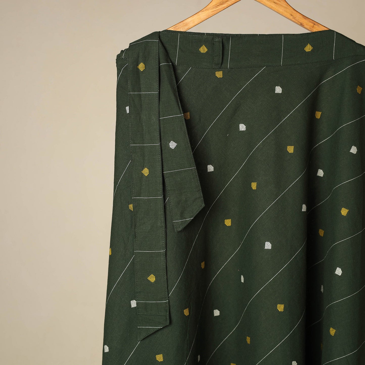 Jacquard weave cotton wrap around skirt 25 - handcrafted