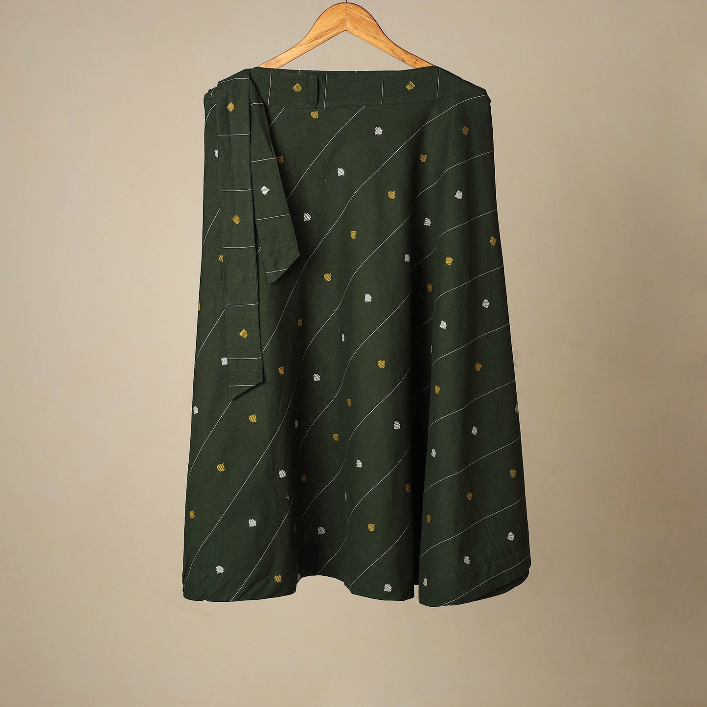 Jacquard weave cotton wrap around skirt 25 - handcrafted