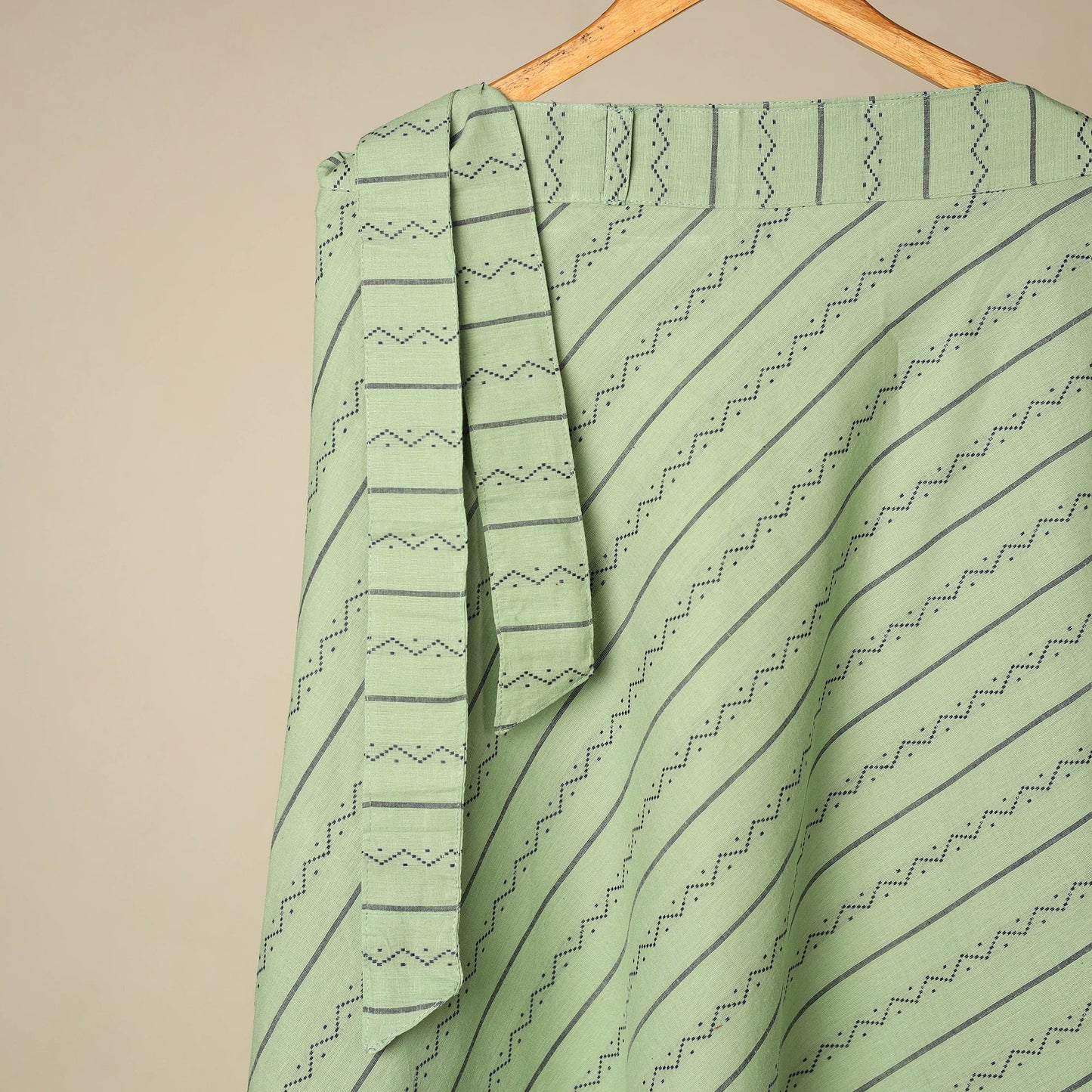 Blue - jacquard weave cotton wrap around skirt 38