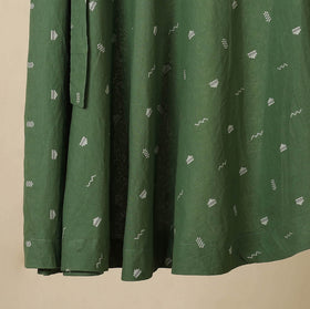 Green - jacquard weave cotton wrap around skirt 42