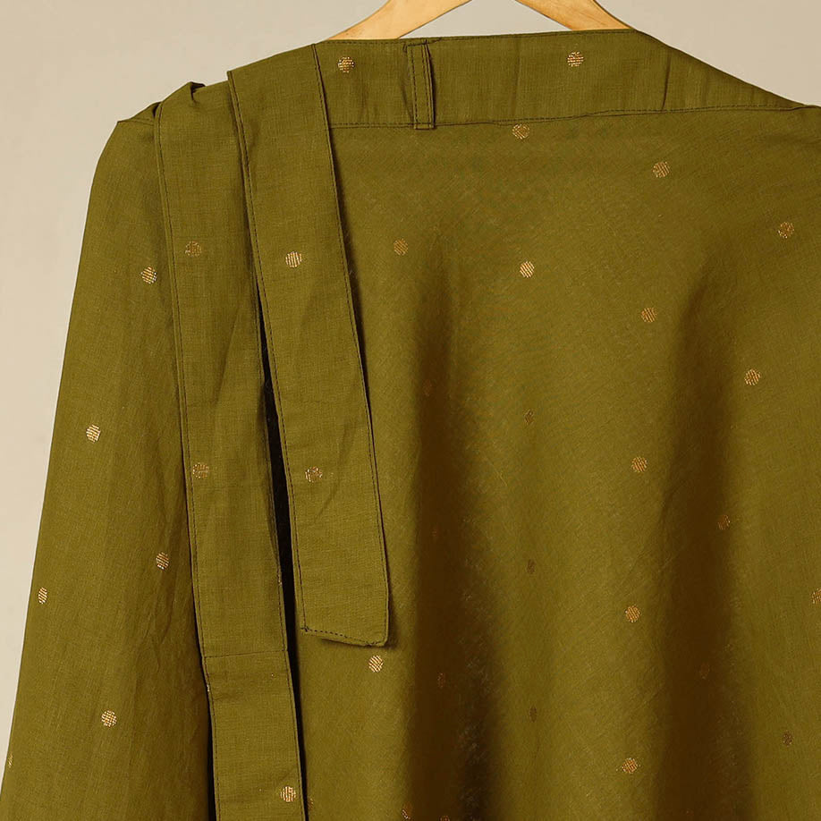 Green - jacquard weave cotton wrap around skirt 44