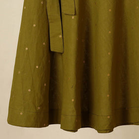 Green - jacquard weave cotton wrap around skirt 44