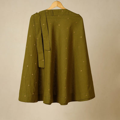 Green - jacquard weave cotton wrap around skirt 44