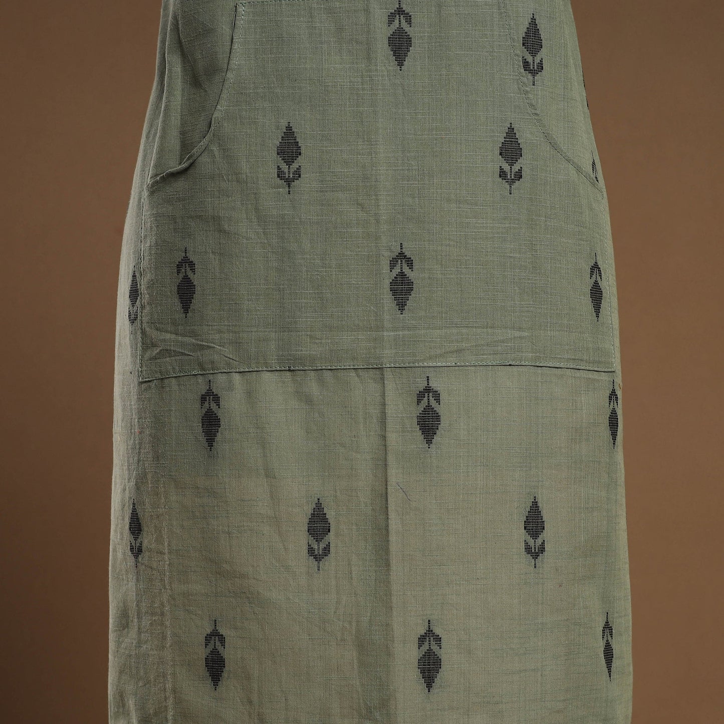 Buy Green Jacquard Weaving Cotton Apron with Pocket