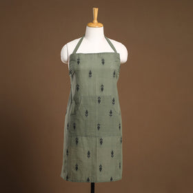 Buy Green Jacquard Weaving Cotton Apron with Pocket