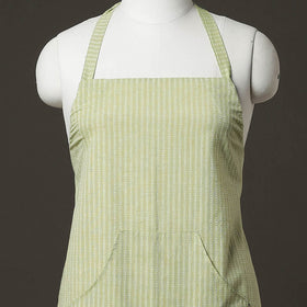 Green Jacquard Weaving Cotton Apron with Pocket 