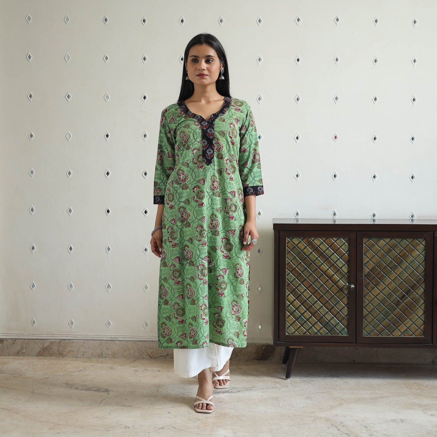 Buy Jahota Block Print Cotton Straight Kurta for Women