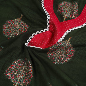 Buy Green Jaipur Print Patchwork Cotton Kurta Material
