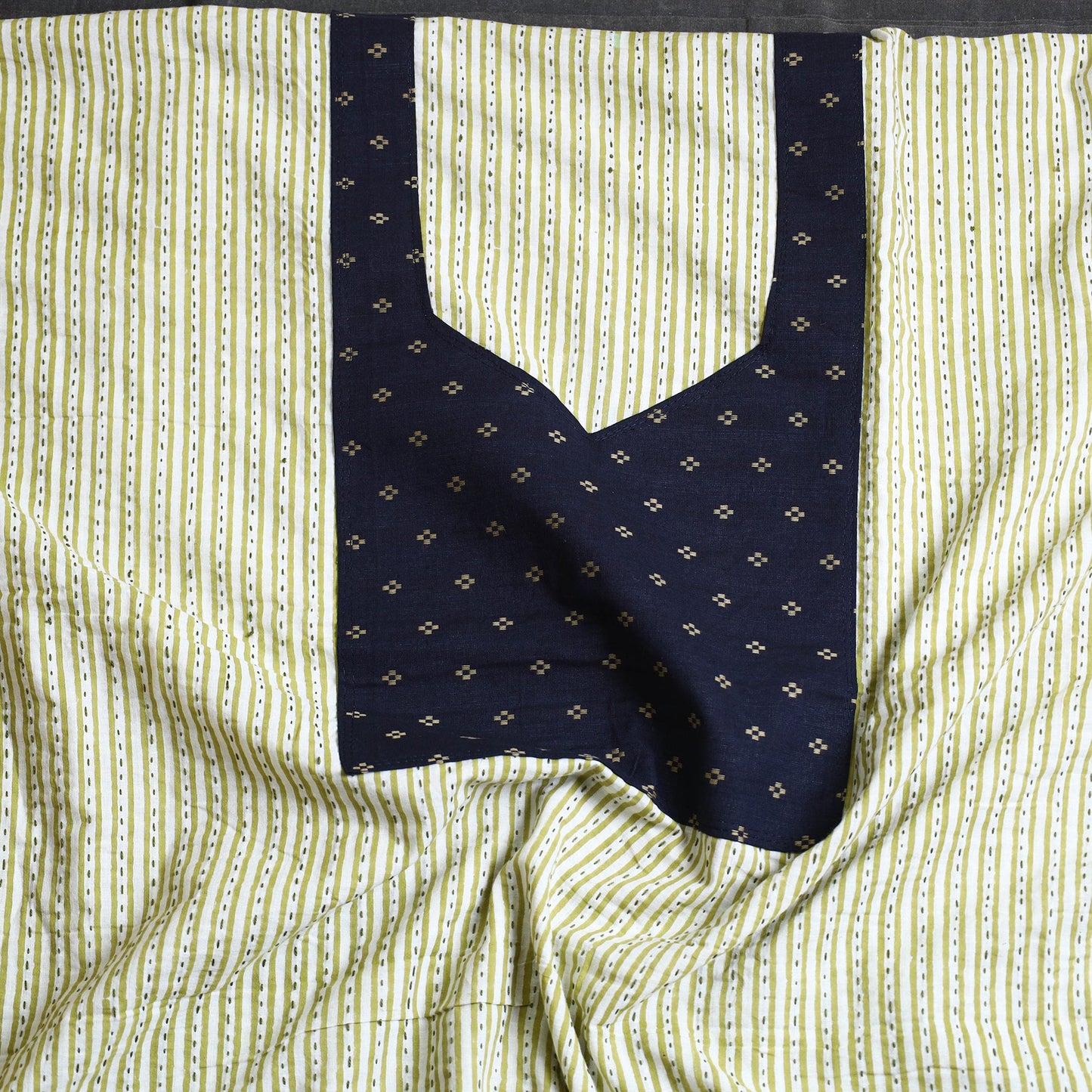 Buy Green Jaipur Print Patchwork Cotton Kurta Material