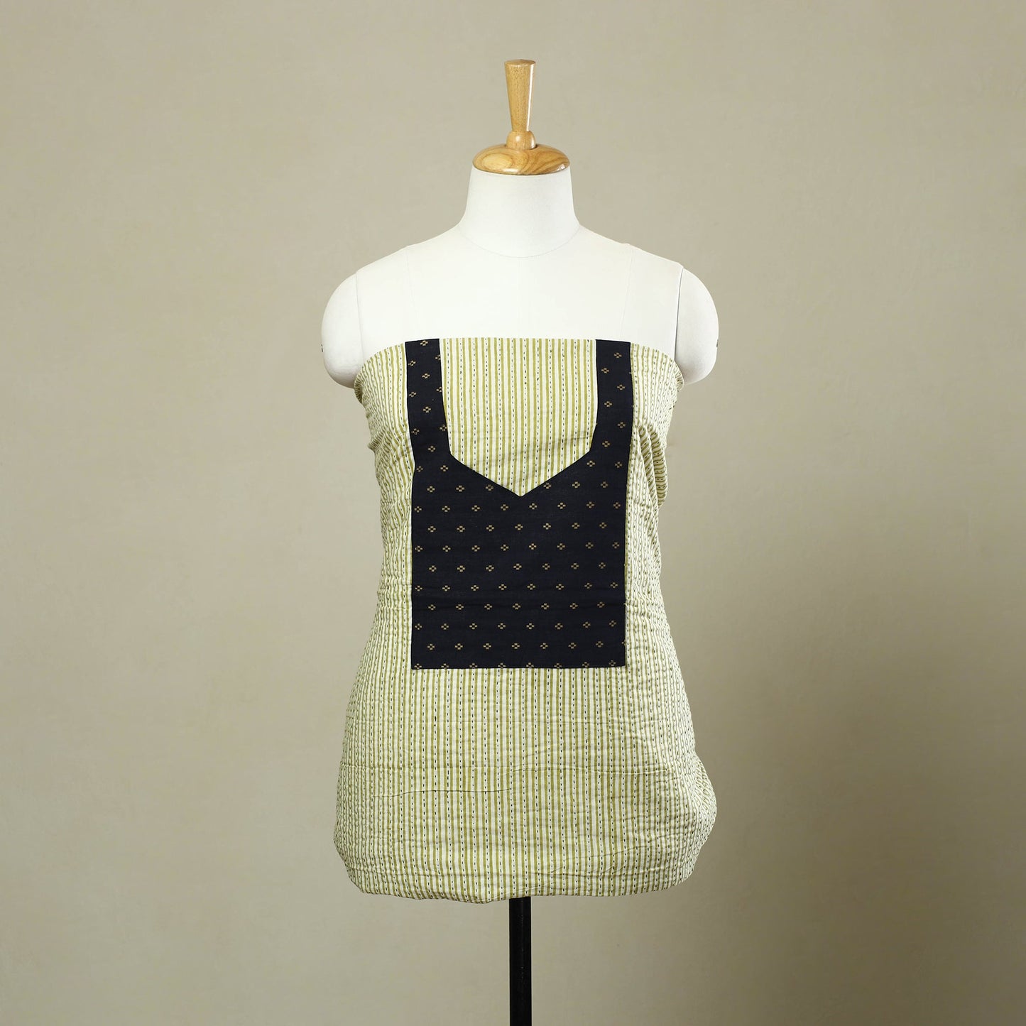 Buy Green Jaipur Print Patchwork Cotton Kurta Material