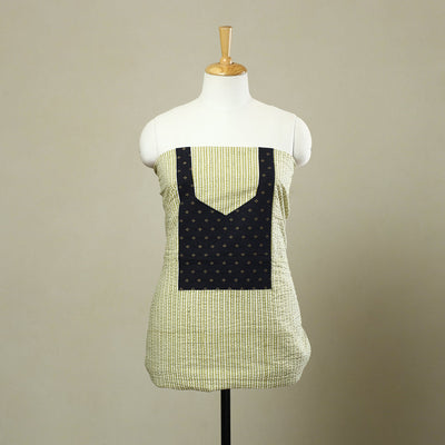 Buy Green Jaipur Print Patchwork Cotton Kurta Material