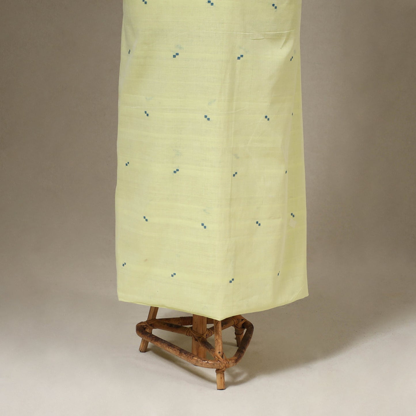 Green Jamdani Cotton Dress Material with Jewellery Set