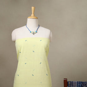 Green Jamdani Cotton Dress Material with Jewellery Set