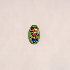 Jamini roy handpainted wooden fridge magnet 08 - handcrafted