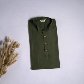 Jhiri handloom cotton short kurta for men 10 - handcrafted