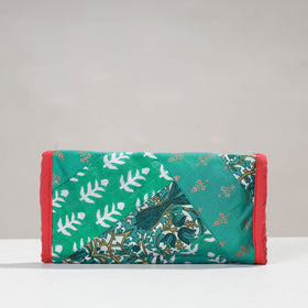 Green Jugaad Handmade Patchwork Cotton Two Fold Clutch Wallet