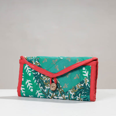 Green Jugaad Handmade Patchwork Cotton Two Fold Clutch Wallet
