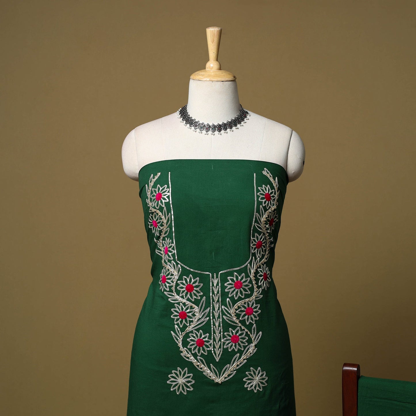 Kacchi gota patti work natural dyed pure cotton 3pc