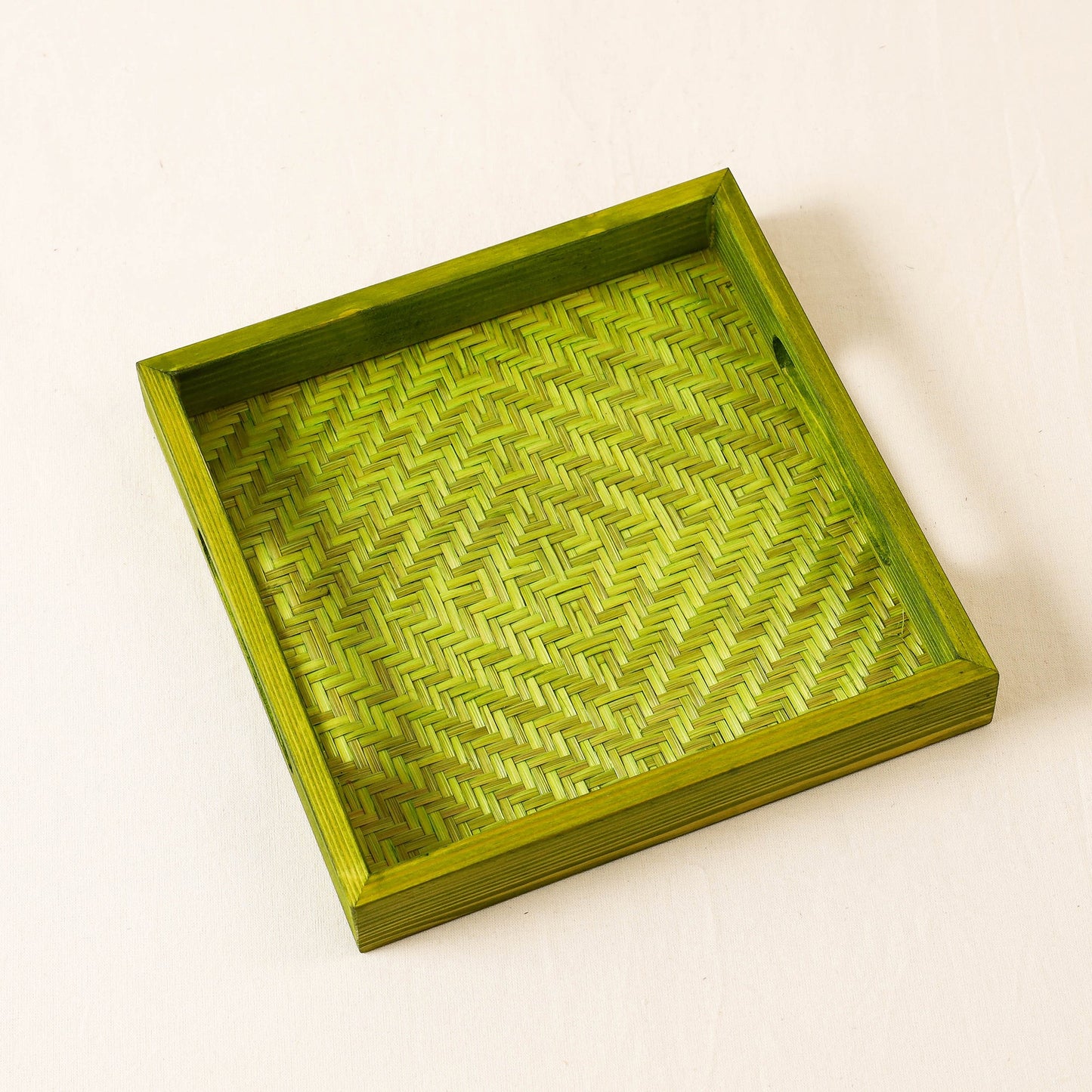 Green Kadam Haat Handmade Bamboo Square Tray - Small