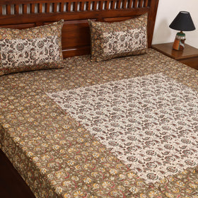 Kalamkari patchwork cotton bedsheet set 29 - handcrafted