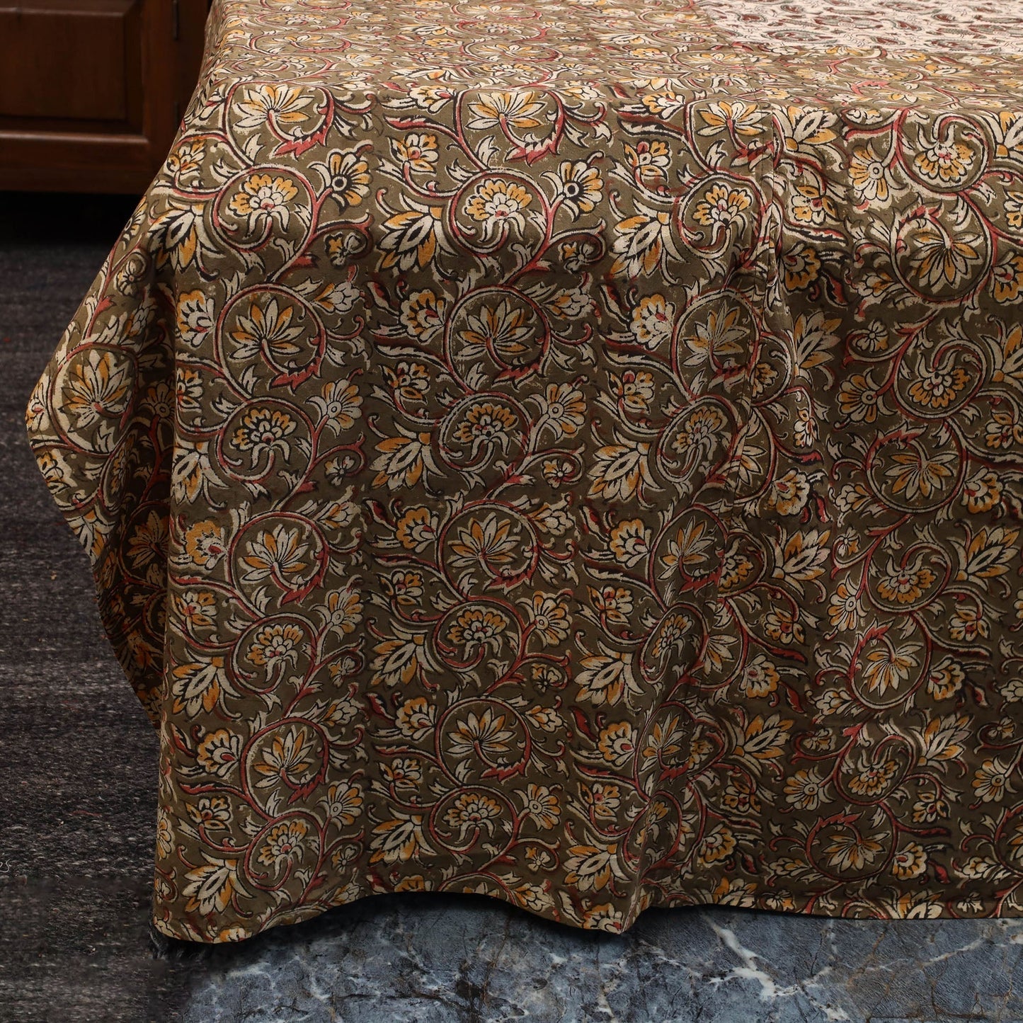 Kalamkari patchwork cotton bedsheet set 29 - handcrafted