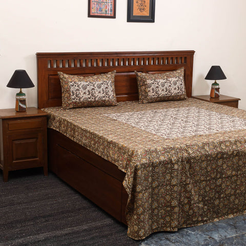 Kalamkari patchwork cotton bedsheet set 29 - handcrafted