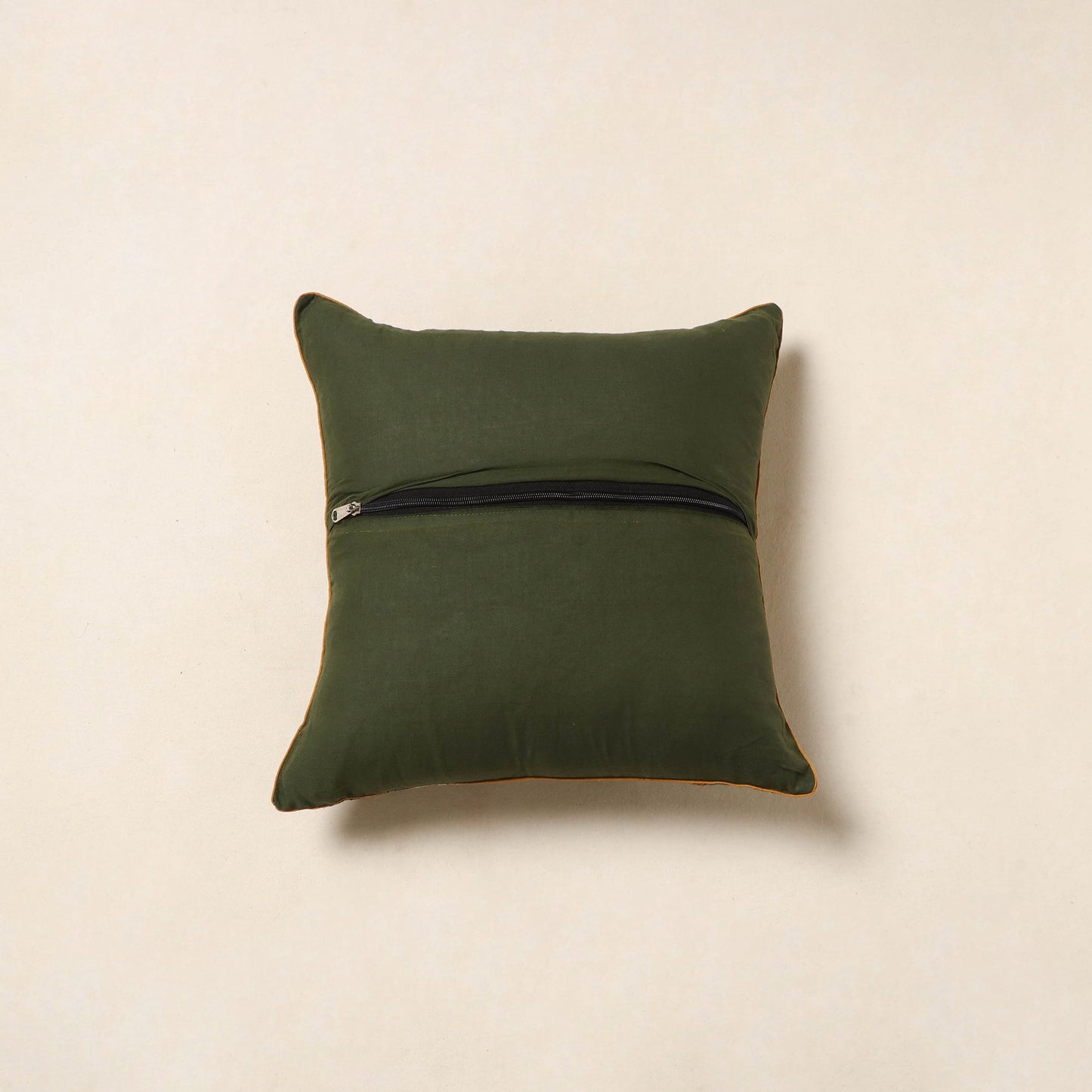 Green - kalamkari cotton cushion cover 49 - handcrafted