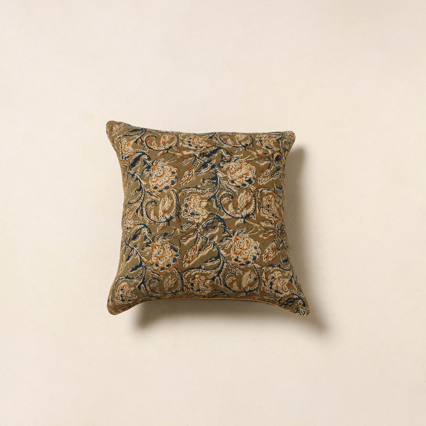 Green - kalamkari cotton cushion cover 49 - handcrafted