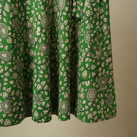 Green - kalamkari cotton wrap around skirt 07 - handcrafted