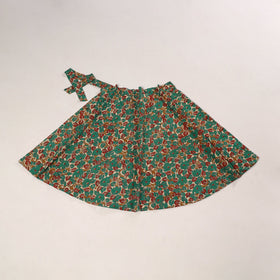 Green - kalamkari cotton wrap around skirt 11 - handcrafted