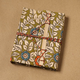 Kalamkari fabric cover handmade paper notebook with thread