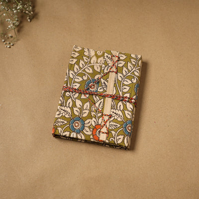 Kalamkari fabric cover handmade paper notebook with thread