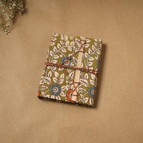 Kalamkari fabric cover handmade paper notebook with thread