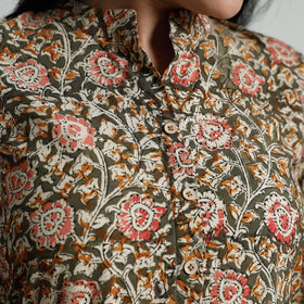 Buy Kalamkari Hand Block Printed Cotton Long Kurta For Women