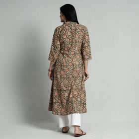 Buy Kalamkari Hand Block Printed Cotton Long Kurta For Women