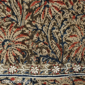 Green - kalamkari hand embroidery cotton blouse piece 20