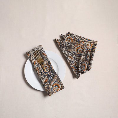 Kalamkari hand table napkins (set of 4) 08 - handcrafted