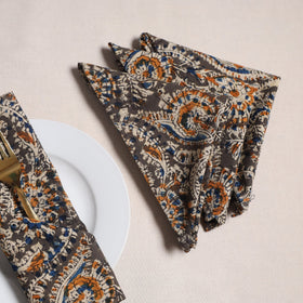 Kalamkari hand table napkins (set of 4) 08 - handcrafted