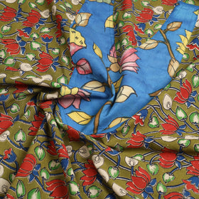 Buy Green Kalamkari Print Patchwork Cotton Kurta Material 